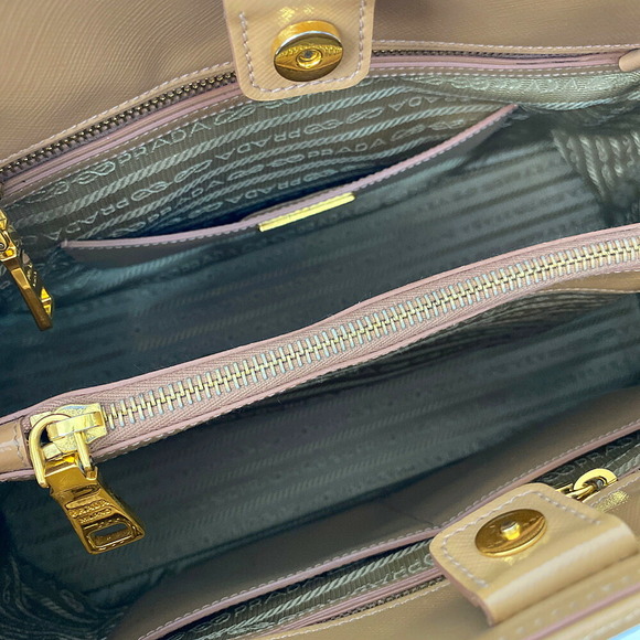 Prada Saffiano leather shoulder bag handbag VERNIC CAMMEO beige - Picture 7 of 10